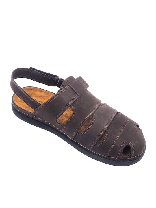 Leder Herrensandalen in Braun Farbe