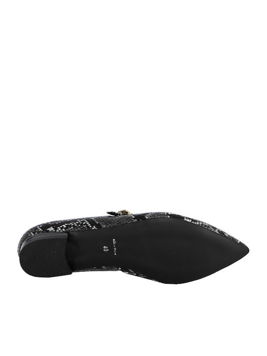 Leder Damen Ballerinas Schwarze
