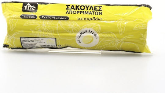 TnS Αρωματικές Σακούλες Απορριμάτων με Κορδόνι 75x52cm 10τμχ Κίτρινες