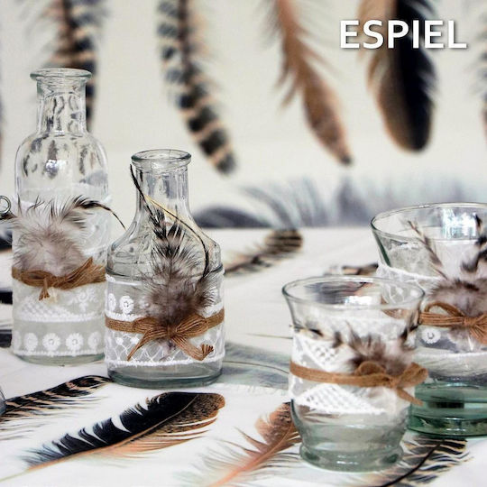 Espiel Σετ Βάζα Γυάλινα Φτερό Διάφανα Φ5.5xΥ16.5cm