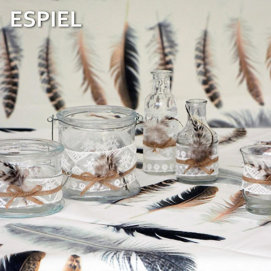 Espiel Decorative Vase Feather Transparent 5.5x5.5x16.5cm