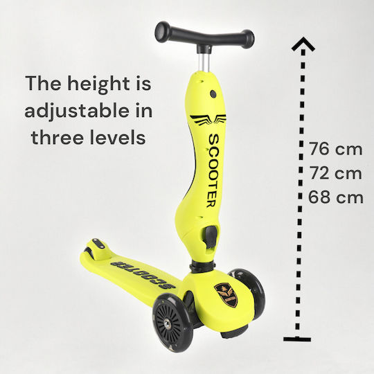 Kinderroller 3-Rad mit Sitz für 18 Monate Gelb