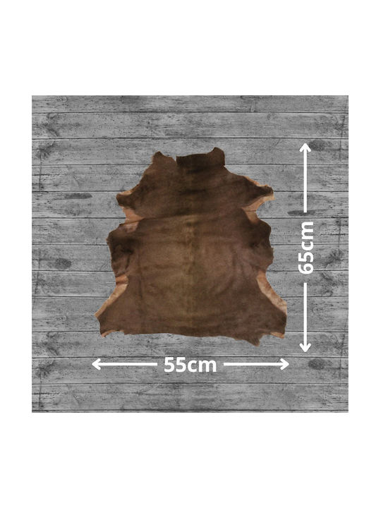 Δέρμα Κατσίκι Μουτόν 60x40cm Καφέ Σκούρο Rg15