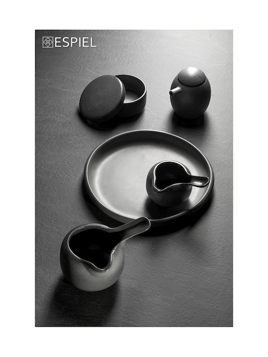 Espiel Siders Porcelain Grey Sugar Jar with Lid 100ml 1 Piece