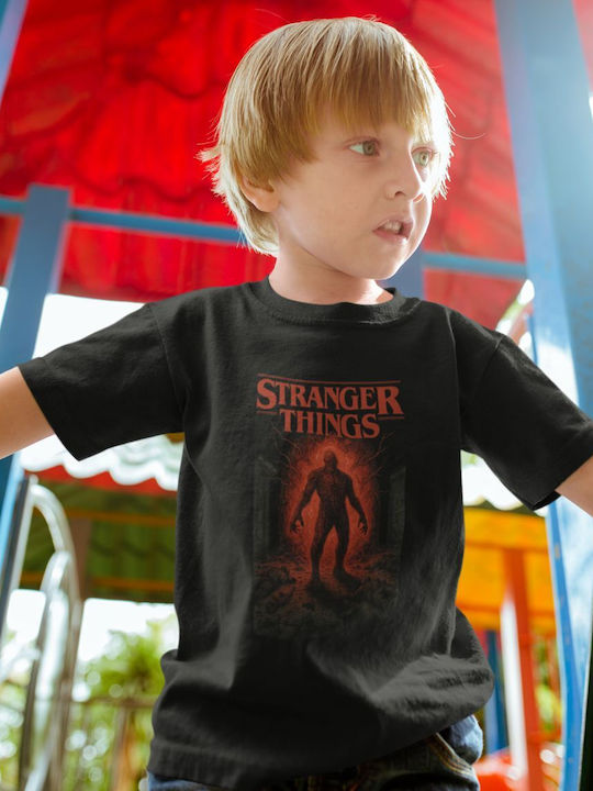 Kids' T-shirt Black Stranger Things