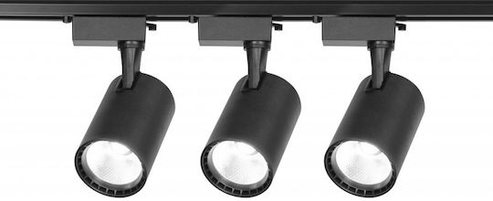 30w LED Ψυχρό Λευκό Σποτ με 10 Φώτα σε Μαύρο Χρώμα