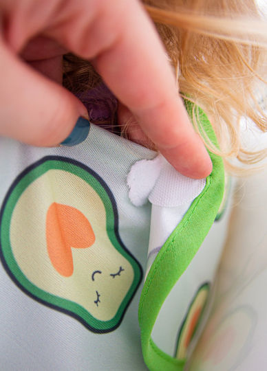 Baby Jem Bavetă material textil cu autocolant & Buzunar Multicoloră pentru 4 m+