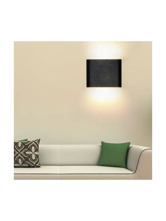 Lumină de exterior montată pe perete LED IP65 6W cu Alb Rece Lumină 11.5x9x3εκ.