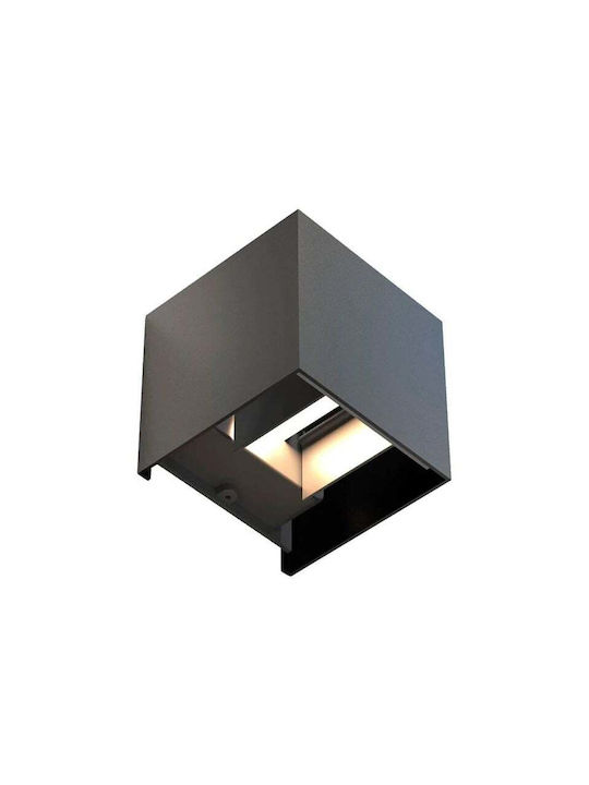 Lumină de exterior montată pe perete LED IP65 6W cu Alb Rece Lumină 10x10x10εκ.
