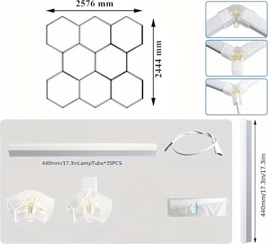 Lămpi Decorative Pentru Masă LED Alb Rece Hexagon Lămpi Decorative Pentru Masă LED Alb Rece Hexagon
