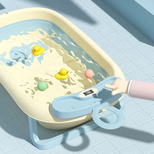 Little Mom Faltbare Babybadewanne mit Thermometer Gelb