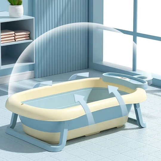 Little Mom Faltbare Babybadewanne mit Thermometer Gelb