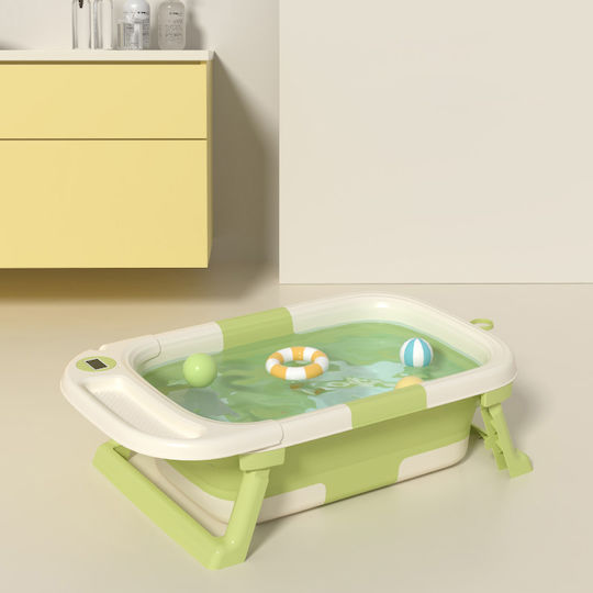 Little Mom Cadă pliabilă pentru bebeluși cu termometru Verde