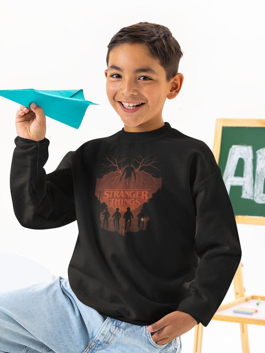 Fleece Kinder-Sweatshirt Schwarz