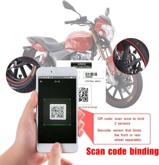 Techstar Tpms Sensor Set Bluetooth Motorcycles Tire Pressure Monitoring Compatible Android Ios