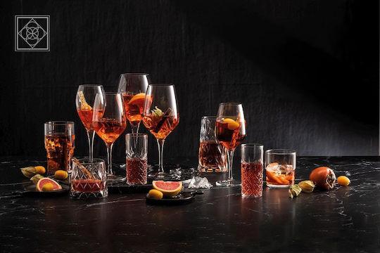 Espiel Monte Carlo Set of Glasses for White and Red Wine made of Glass in Red Color 6pcs