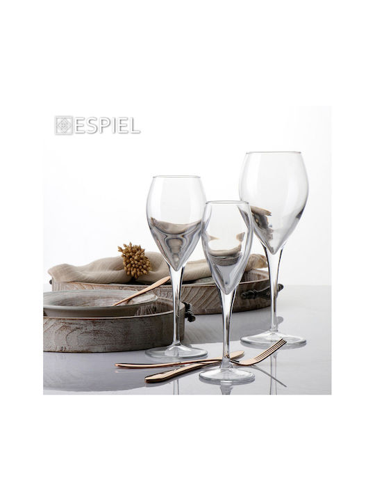 Espiel Monte Carlo Set of Glasses for White and Red Wine made of Glass in Red Color 6pcs