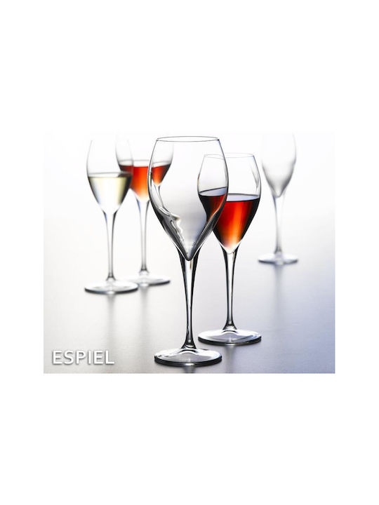 Espiel Monte Carlo Set of Glasses for White and Red Wine made of Glass in Red Color 6pcs
