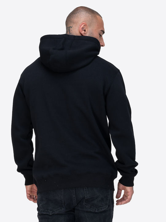 Prestolee Sweatshirt With Hood Black Yellow Oxblood