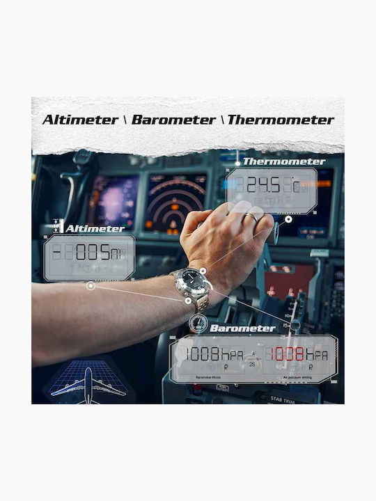 Men's Watch 47.6mm Automatic With Silver Steel Bracelet