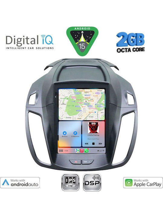 Digital IQ Car Audio System for Ford Kuga 2013-2019 (Bluetooth/USB/AUX/WiFi/GPS/Apple-Carplay/Android-Auto) with Touch Screen 7"