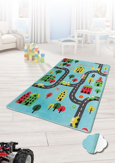 Chilai Home Kinder Teppich Straße Blau 150x200cm