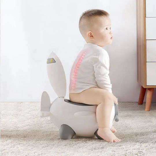 Little Mom Potty Bowl with Lid Gray
