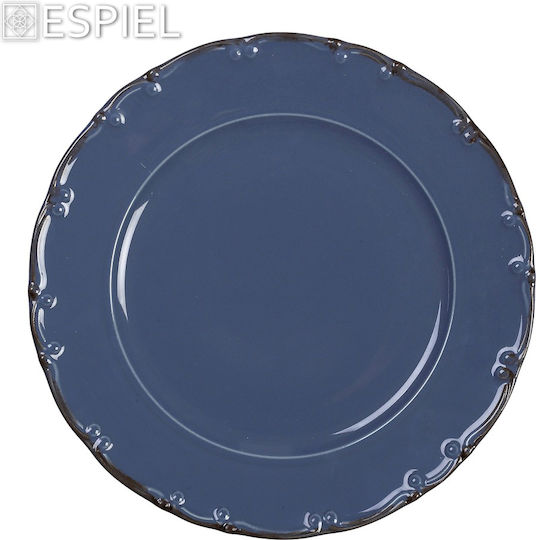 Espiel Liana Plate Soup made of Porcelain Light Blue 23cm 6pcs
