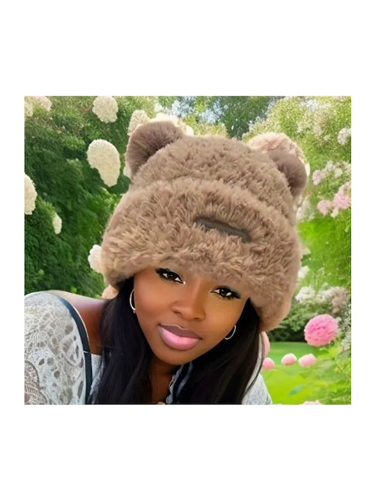 Feminin Earmuff Tricotat în culoarea Maro