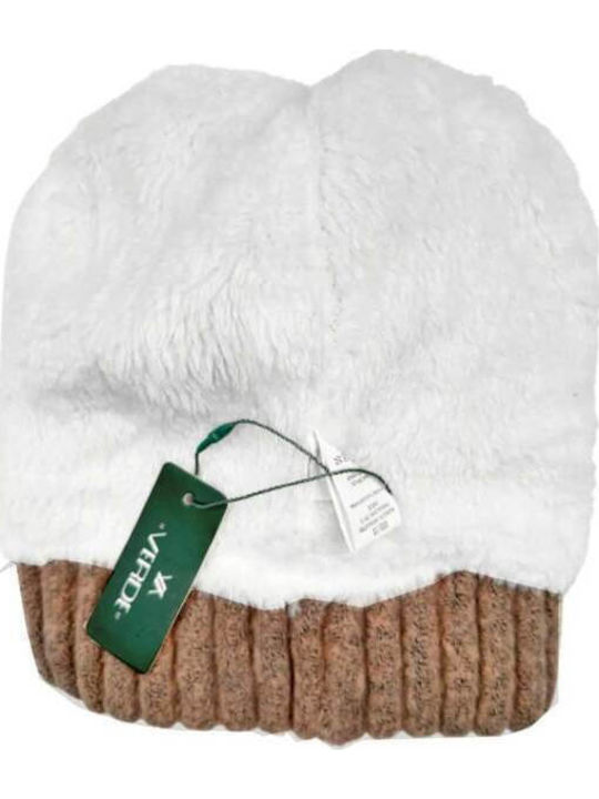 Set with Beanie Knitted in Beige color