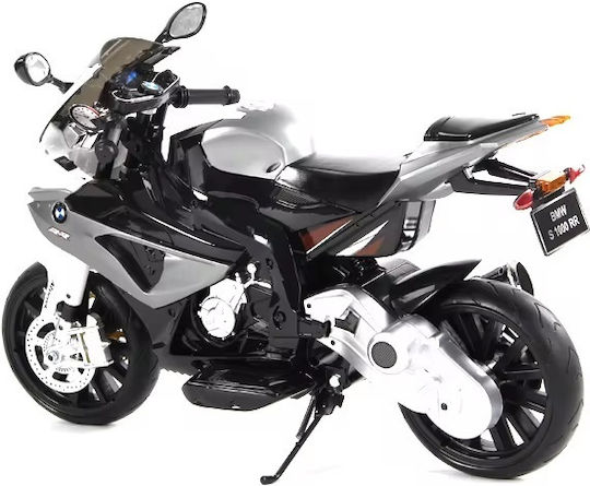 Motocicletă Pentru Copii BMW 528 RR Cu Pornire Cu Cheie Electrică 12 Volți Neagră Pentru 3+ Ani