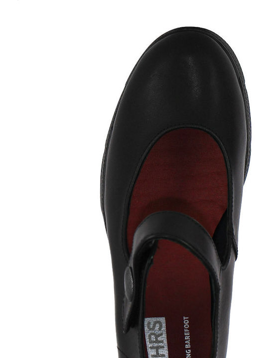 Leder Pumps mit mittelhohem Absatz Schwarz