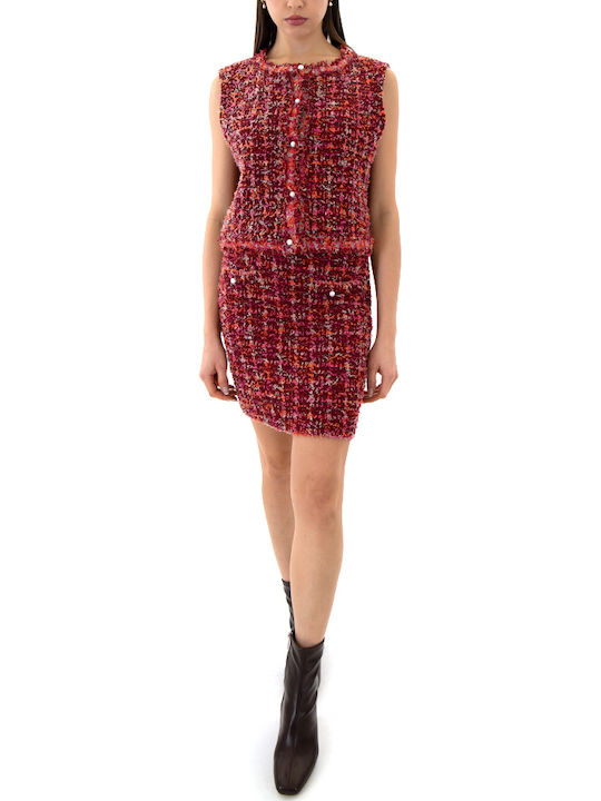 Set with Mini Skirt Burgundy