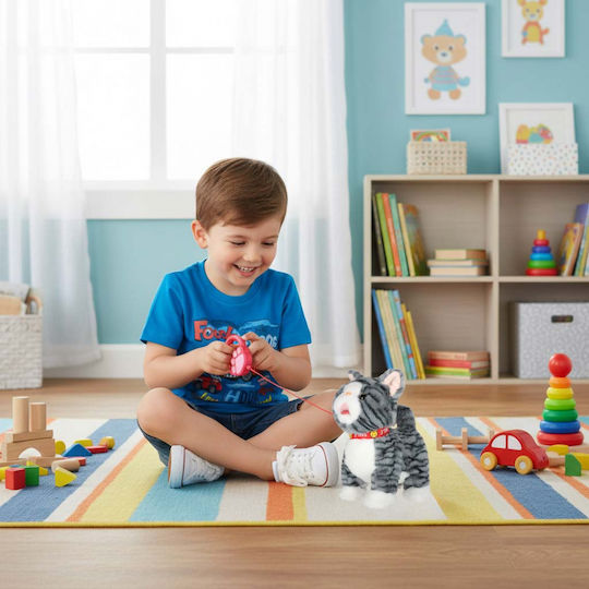 ikonka Jucărie De Plus Pisicuță Cu Mișcare Și Sunet Pentru 3+ Ani 13 Cm