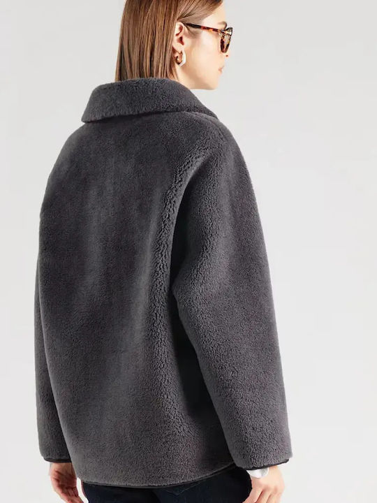 Women's Short Fur Anthracite