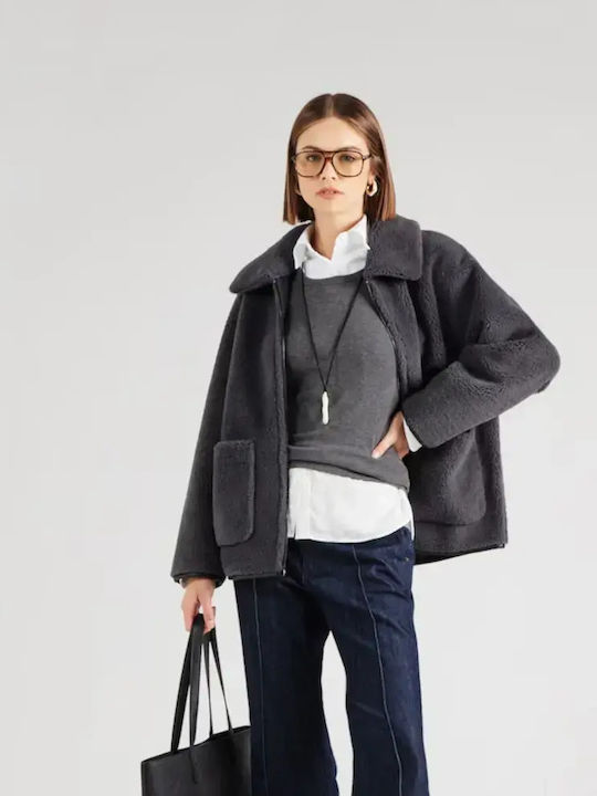 Women's Short Fur Anthracite