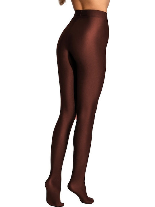 Instruire Colanti de femei Lung Colanti Lucios Chocolate Brown
