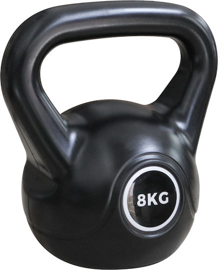 Kettlebell Gusseisen Plastikbeschichtet Schwarz 8kg