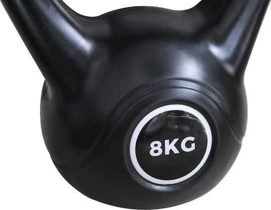 Kettlebell Gusseisen Plastikbeschichtet Schwarz 8kg