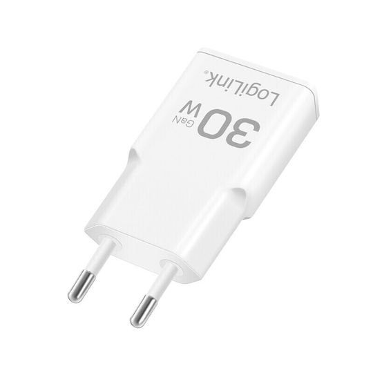LogiLink Charger Without Cable GaN with USB-A Port and USB-C Port 30W Power Delivery Blacks (PA0348)