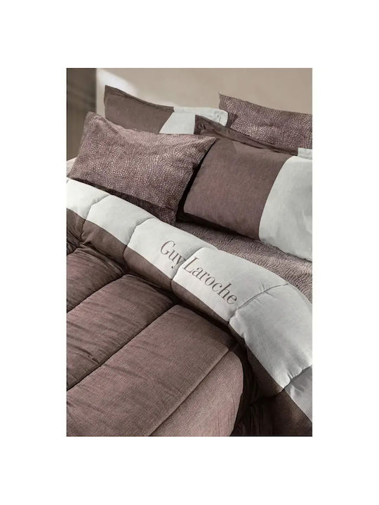 Guy Laroche Duvet Cover Cotton Queen 225x245 Safari Choco Suede