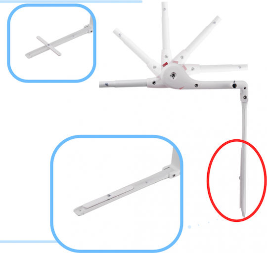 ikonka Pliabil Bară de protecție pentru pat Montaj simplu din Metal în Culoare Albastru 48.5x9cm 1buc