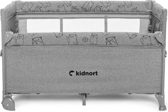 Kidnort Loc de joacă cu Schimbător & Saltea Gri 68x128cm