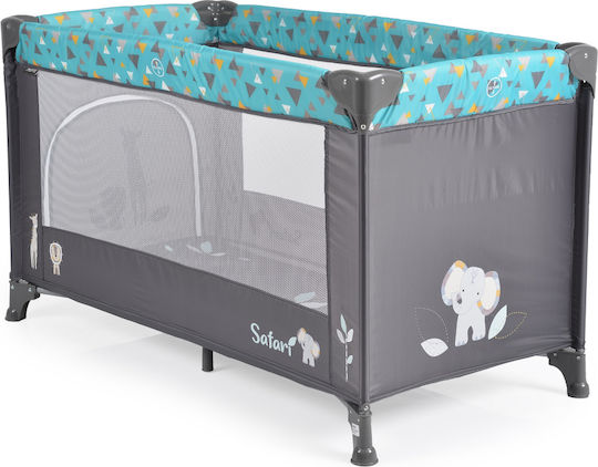 Moni Safari Laufstall mit Matratze Blau 62x125cm