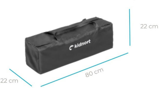 Kidnort Loc de joacă cu Saltea Gri 68x128cm