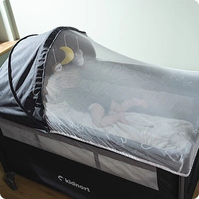 Kidnort Loc de joacă cu Schimbător & Saltea Gri 68x128cm