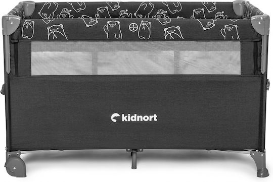 Kidnort Loc de joacă cu Schimbător & Saltea Gri 68x128cm