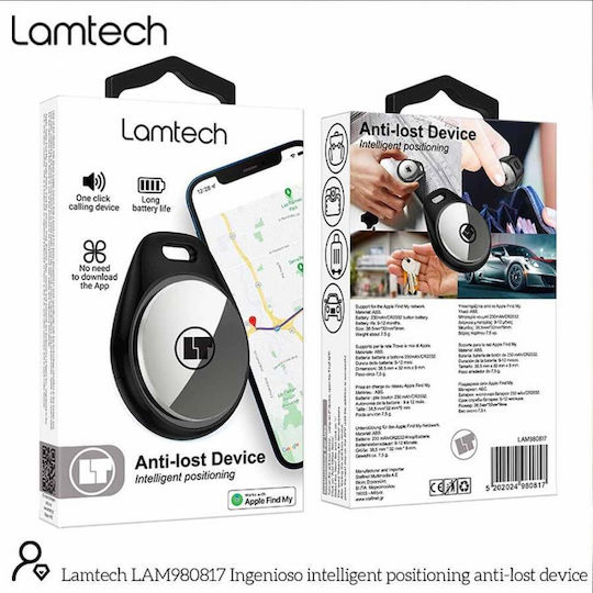 Lamtech LAM980817 Compatibil Cu Apple Find My & Google Find Hub Negru