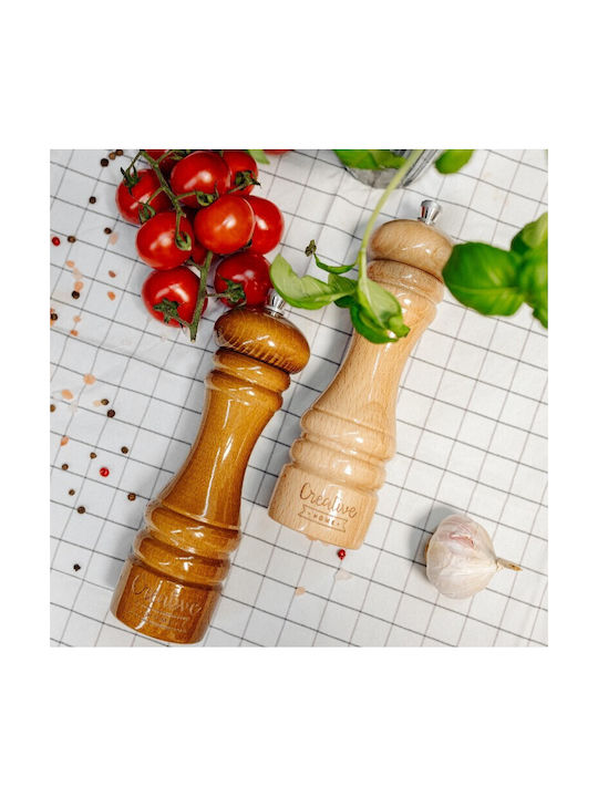 Creative Manual Set Spice Mills made of Wood in Beige Color 18cm 2pcs