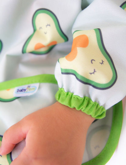 Baby Jem Ποδιά Υφασμάτινη με Μανίκια Avocado